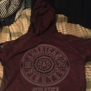 Small American fighter red hoodie